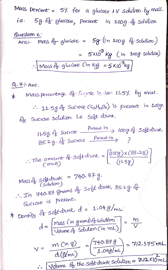 Mass percent 5% for a glulose IV solutivo.b mass ie. 5g. 65 gutose, Present n 100g.Solutio. Question 6 mass dglulose 5g (in 1