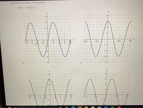 Graph two full periods of the function Rx) = 3 sin ( 1 ) +