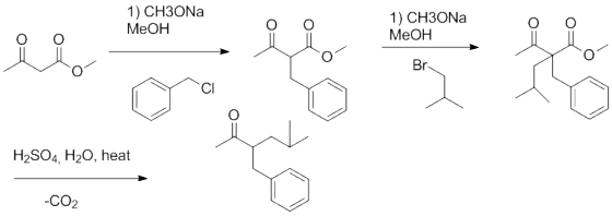 1) CH3ONa MeOH 1) CH3ONa MeOH CI H2S04, H20, heat -CO2