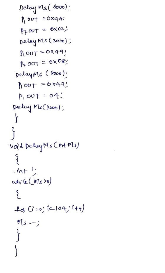 Deloy ks ( 8000), P, out =0x44; Pzout = 0X02) Delay Ms (3000); Pour > 0X491 P7001 = 0x08 Delays ( Sooo) Plout 20749; Pout -04