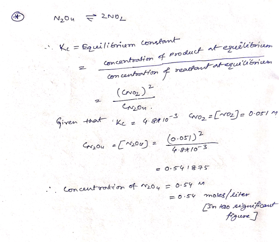 ( 2NO N20u Ke= Equilibrium Consfamt Comcantration ¢ Product at-egeelebrum reaefant ateguebniem Cem centootHon 2 (o Siven that