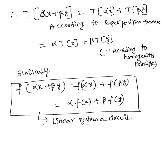 :T[xx+py = T[an] + T[py According to super position theorem =T Cx] + BT Cy] to Accading C: homogenity Similarly Principle) (a