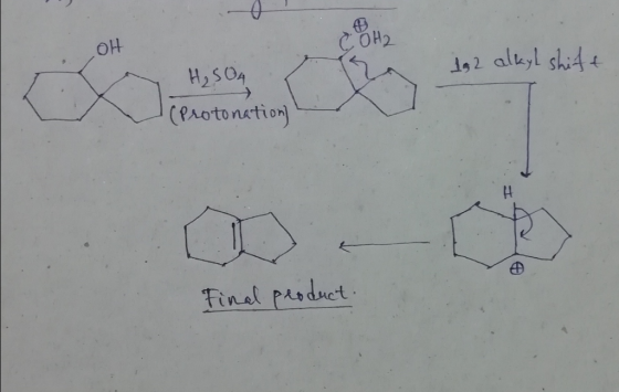 СОН2 12 alkyl shift H₂SO4 (Protonation] Final product.