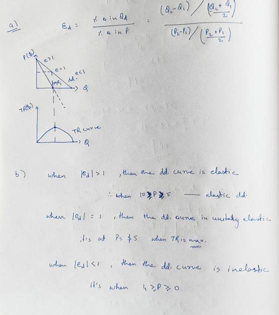 no + (04-0.) 2 to aindd 9) Ed = % A in P (-1)/IP 2 P($) esi Je=1 ecl UMR dd. 9 TRIB) т TR curve > Q b) when ledl> 1 then the