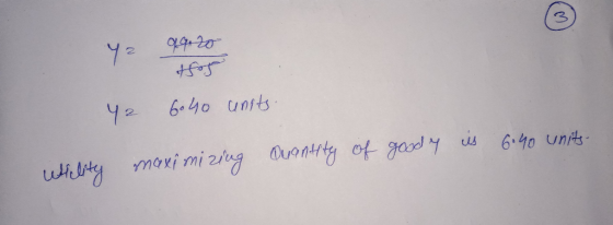 thor 426040 units. Quantity of goody is 6.40 units. Wility maximizing