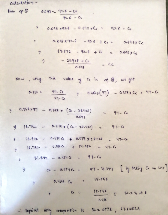 calculations - from eph 0 0.693 -- 92.6 -CO 926 -ca 0.693 x 926 - 0.693 x 6 = 926 - Co 0.693 x 92.6 - 92 6 + cos 0.693x C2 $