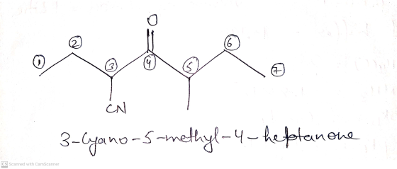 O ( 4 A CN 3-Cyano-s-methyl-4-heftanone CS Scanned with CamScanner