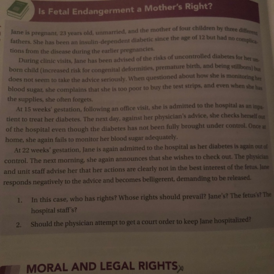 Is Fetal Endangerment A Mother s Right By Three Different Jane Is
