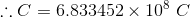 ::C = 6.833452 x 1080
