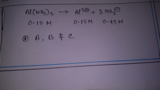 AR3 Al(NOg + 3 NO O.15 M O 15M O 45M C A, B
