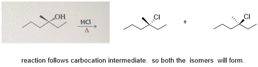 reaction follows carbocation intermediate. so both the isomers will form