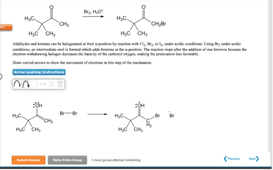 H3 C H2Br ited Br2, H30* H3C X CH3 HzC CH3 H3C CH3 Aldehydes and ketones can be halogenated at their a-position by reaction w