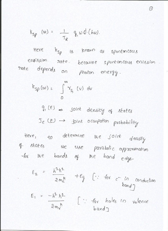 Here sis krn as sponton cou s ensi从ion のate , because sportan cous en i68ion. ate depend,8 on photon energ ksplto): s (v) dv g, cE)吵joint density 아 state pint o ccupatio probobih Hereto detesmine e Joirt enJi for the bandi ehe band ed 와2 : fo conduclion band 2. for holes t vofence band . - d my