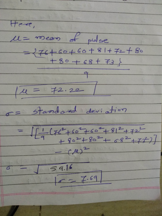 palse = standard deviation al 2- 9.16