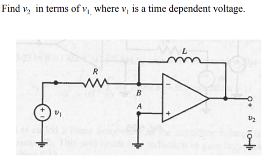 Find v in terms of vi where v is a time dependent voltage. UI U2