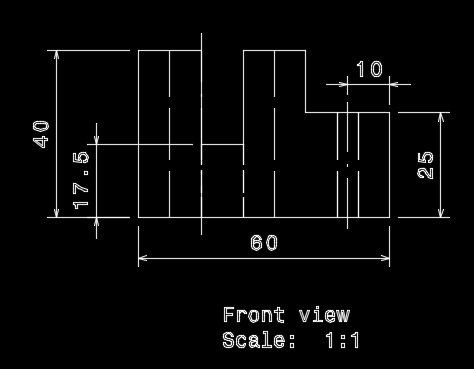 10. 40 25 17.5 60 Front view Scale: 1:1