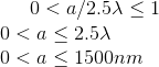 0<a/2.5X < 1 0<a < 2.51 0<a < 1500nm