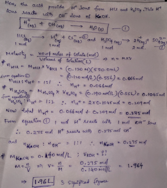 Imot (3) - > n = MXV nuso Flere, the acid provide to lows from till and H₂SO4 . This be ious reacts with oth ious of Kaoll. (