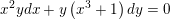 \small x^{2}ydx+y\left ( x^{3}+1 \right )dy=0