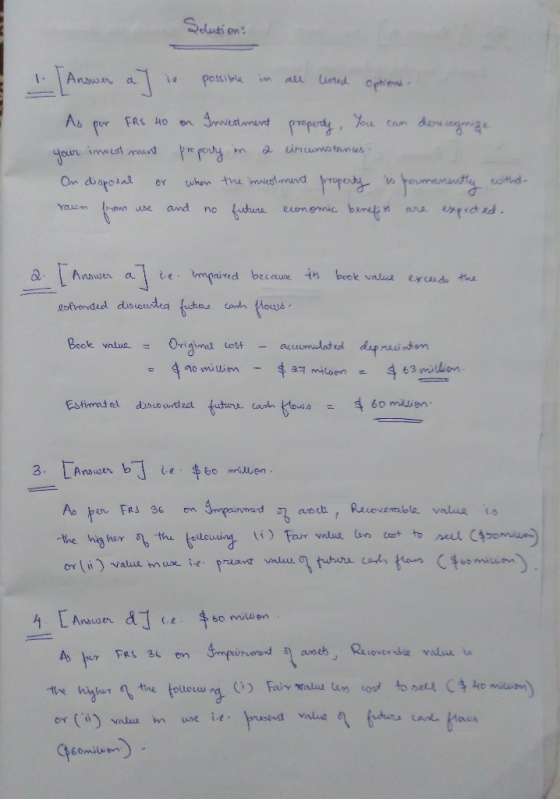 Selution: Answn a] all usted Optiend- ie possible You can deainggrige FRS HO on Imeslment As per propurdy, 2 inuums tances. y