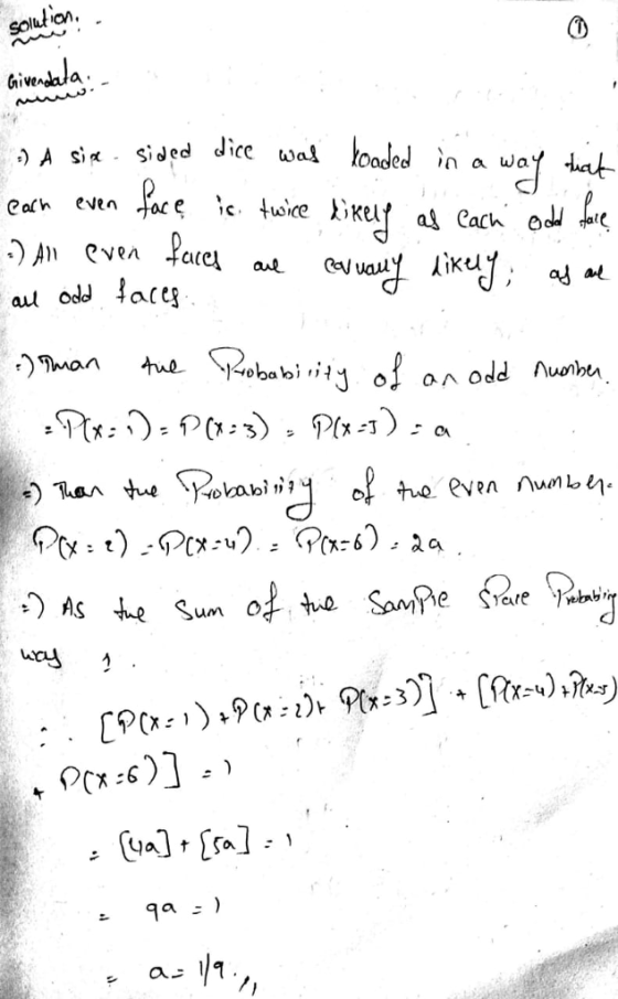 Solution, Givendata. Cach O al odaceg odd Auonh 1.