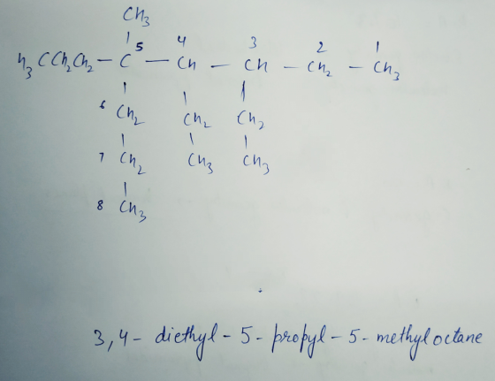 си h, Ch Oh, – С – С – си – си, – ch, 6Ch Ch Cha CM, CH, CÁ 8 Сиз 3,4-diethyl - 5 - propyl-5 - methyl octane