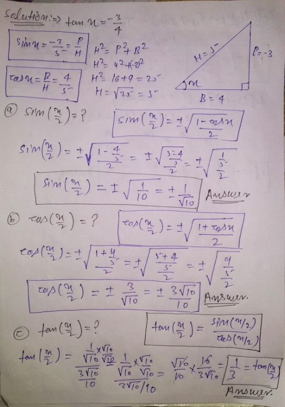 If Tan x And X Is In Quadrant IV Find The Exact Values Of The 