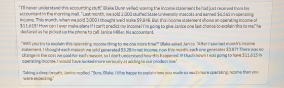 Ill never understand this accounting stuff, Blake Dunn yelled, waving the income statement he had just received from his ac
