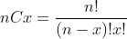 n! nCr=7 (n- )!!