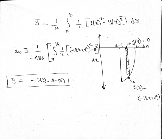 b y = [blog? 91002] an D 2 a g(x) = 0 a=9 b=18m So, y l [(-1884x2) -486 &x TC -32.4m (1) = (-18x+222)
