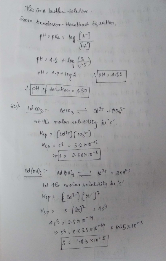 this is a buffer solution troom Henolersom- Haselbach Equation, Hapka s tog [A-] PH 2.4.2 + log lis) pH = 4.2 + loga pH of so