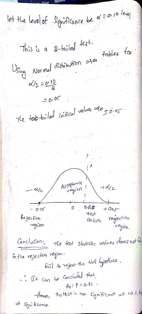 NetWOlR d 00 leve nticonce lhis is a 2-hailel kest tables fo Nor 2ニ0-10 Acceptor ee ダest Sta tistic lion raion oh Conclusion fei siakiske valbes deecnof ales doe nd Tía of sgaǐ ficance.