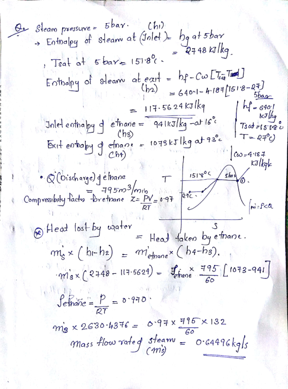 of S1earw at (Jole 248 krlk ea at eat - (h2) 640-1-4.184[15 18-40 5bae kJ R) Exrt entha Cht 0 Discharae) d e thane RT Head lo