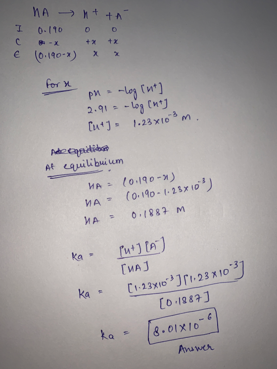I c € ИА — и+ +- 0-190 0 0 -x ta tx 10.190-2) x x fors pn = alog [nt] 2.91 = -log [nt] [nej = 1.23x10 m Ade canitikben Al equ