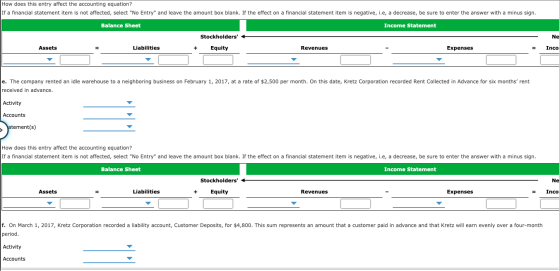 How does this entry affect the accounting equation? If a financial statement item is not affected, select No Entry and leav