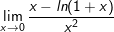 \small \lim_{x\rightarrow 0}\frac{x-ln(1+x)}{x^2}