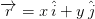 overrightarrow{r} = x , hat{i} + y , hat{j}