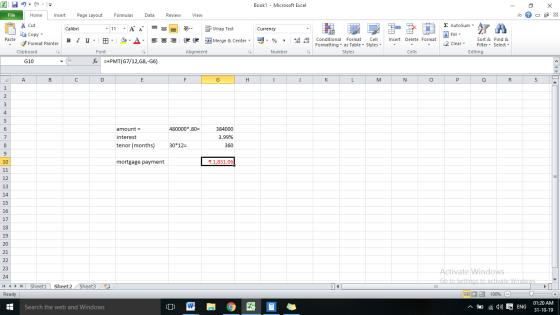 Book1 - Microsoft Excel X File Review Home Insert Page Layout Formulas Data View E AutoSum Cut A A Wrap Text Calibri 11 Curre