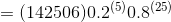 =(142506)0.2^{(5)}0.8^{(25)}