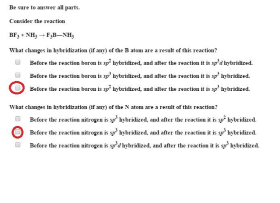 Be sure to answer all parts. Consider the reaction BF3