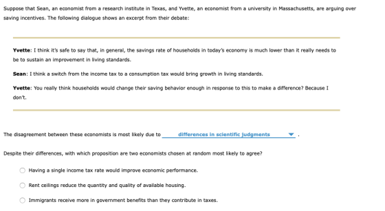Suppose that Sean, an economist from a research institute in Texas, and Yvette, an economist from a university in Massachuset