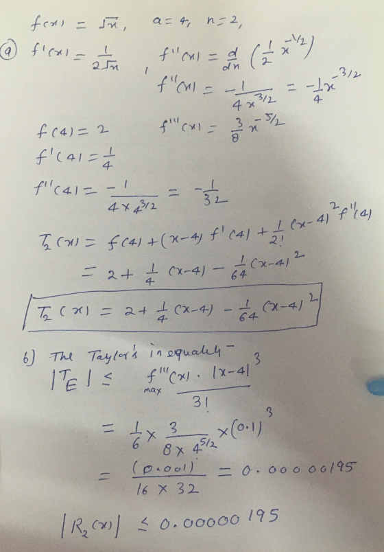 feas= 5n, @ fcash a=4, n=2, floul = a (5) full = - 4x312 = -1x 3/2 312 - 4 IU {(x) = uh f (4)=2 f(A1 = 1/2 f(41=- 1 72 4x