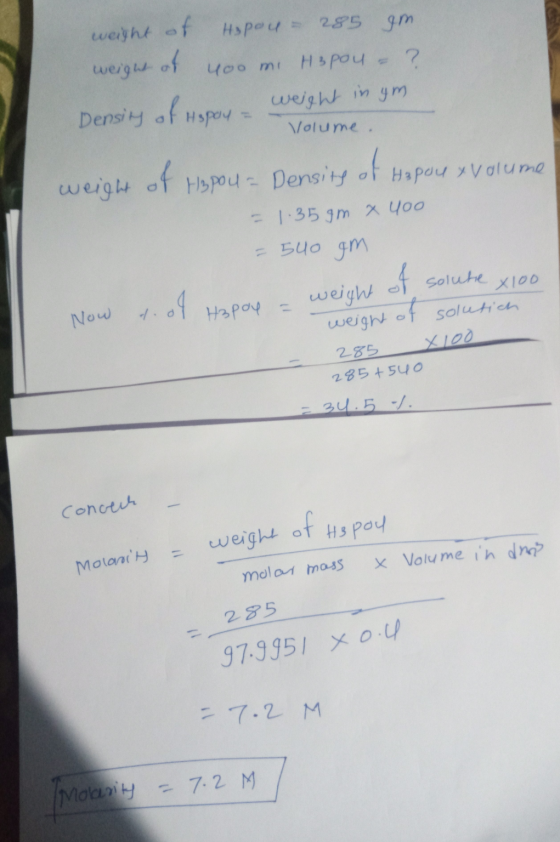 weight of Hapou 285 am Hapou ? weight of 400 mi Density of Aspoy - weight in ym Volume of of weight Hapou = Density Hapou y v