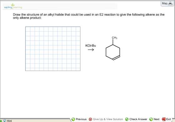 Draw the structure of an alkyl halide that could b