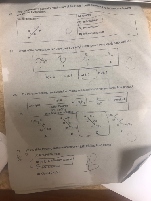 led by the base and loving ne relative geometry requirement of the H-atom being a what is the E2 reaction? group in the E2 Ge