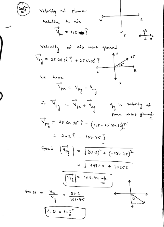 So1 Veloctity E Aelative to ai^ pa aia w.A.t f aund 2C W have We V ivaleiy gound + flane wt = 2s os 32° Speed 441.4 10353 o1-