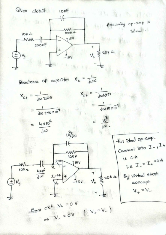 ven ck bit Assuning op-amp ilead foOK 950 nF -(5V 250 x10 4x ID 1O Op-am Cwnant into 1-,1+ ook IS V Lokn 叶 Vartual shot concept om cktv