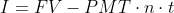 1=FV - PMT.n.t