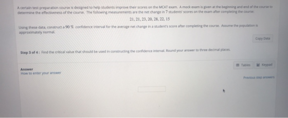 A certain test preparation course is designed to help students improve their scores on the MCAT exam. A mock exam is given at