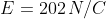 E = 202 N/C